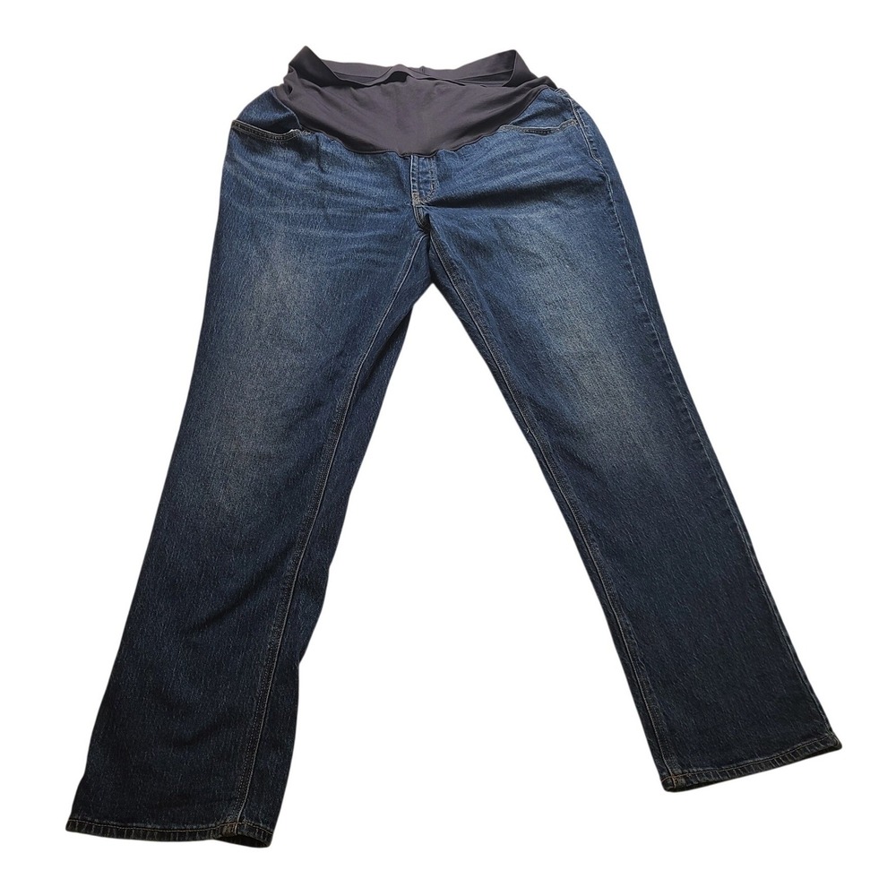 Old Navy Maternity Boyfriend Women's Jeans Blue Full Panel Denim Size 16 Pants‎